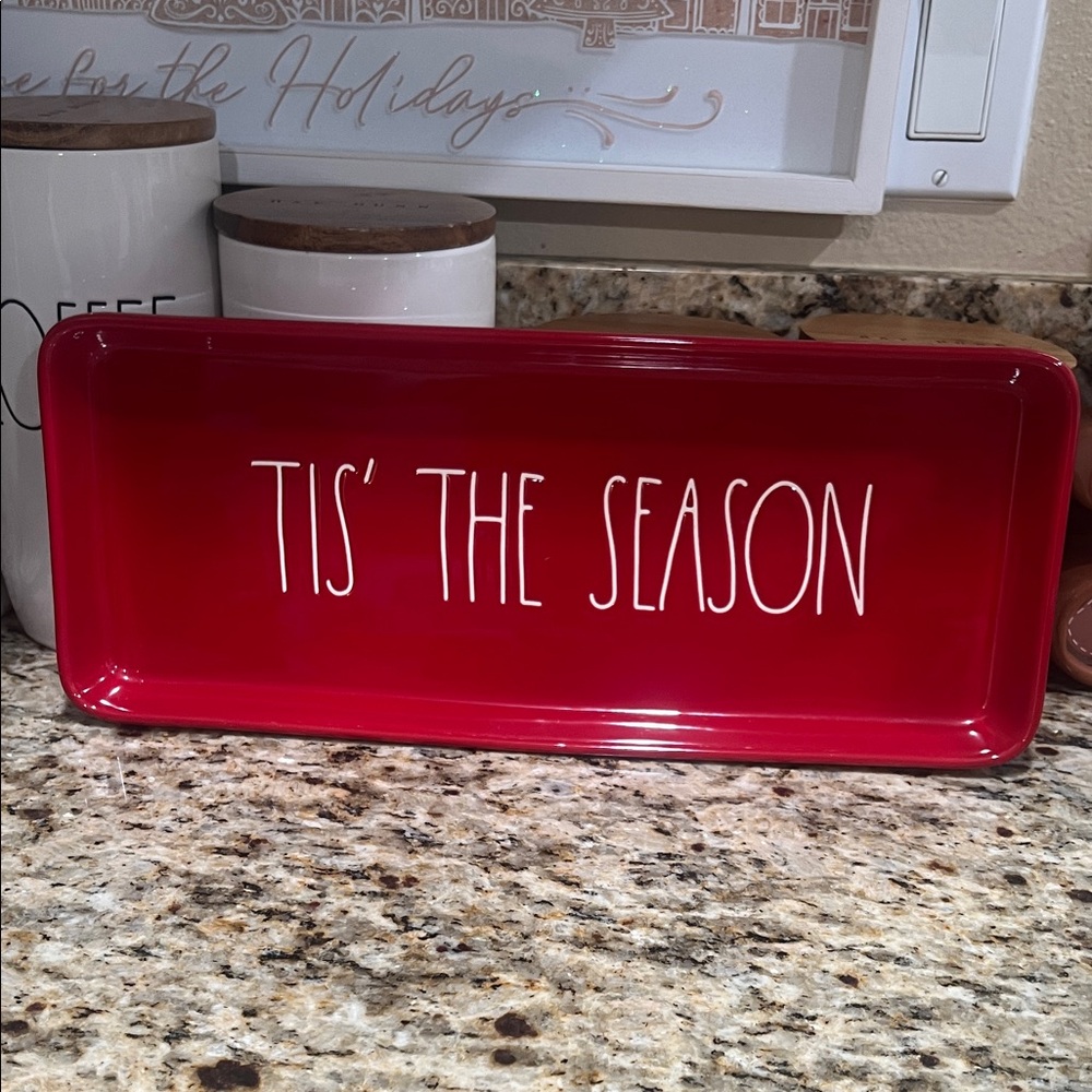 Rae Dunn Red Holiday Tray